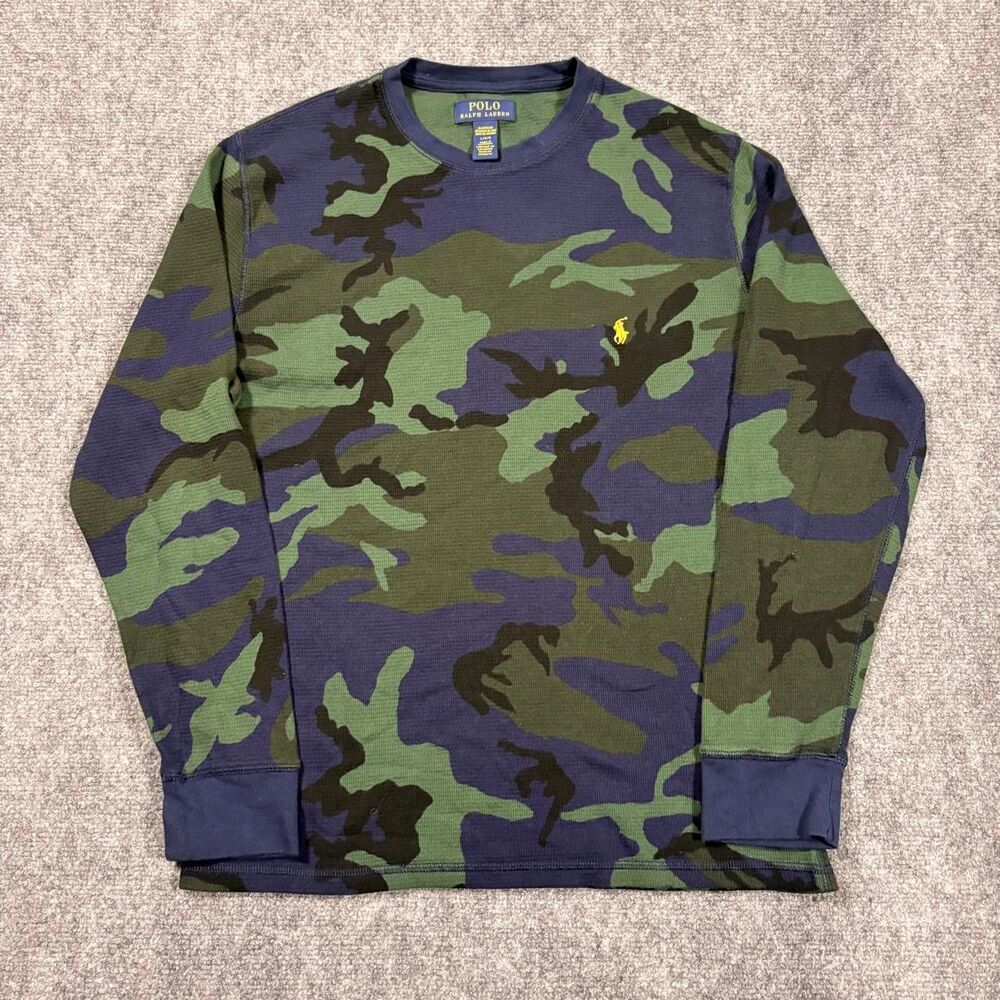polo ralph lauren camo long sleeve waffle knit thermal